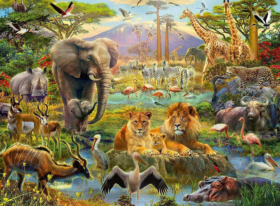 Пъзел Ravensburger от 200 XXL части - Животни от Саваната