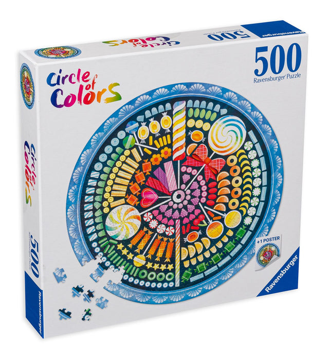 Кръгъл пъзел Ravensburger от 500 части - Бонбони