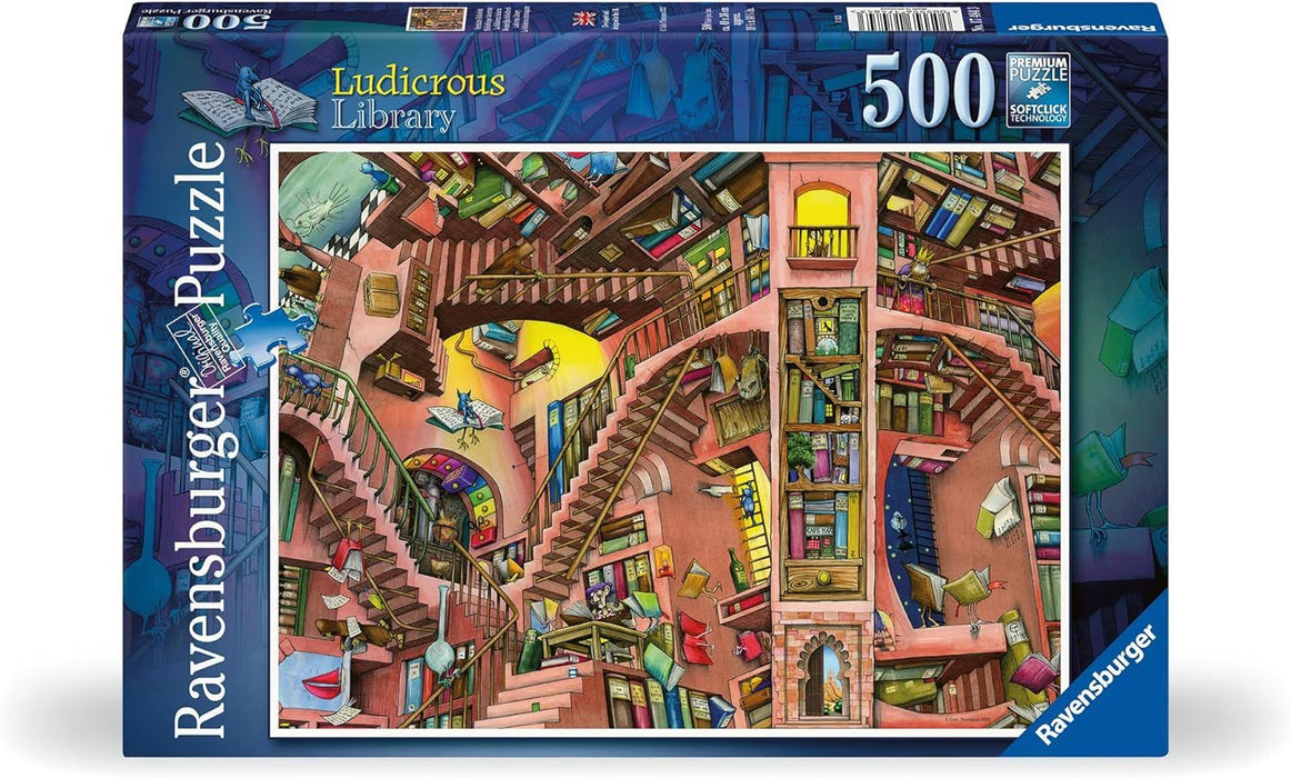 Пъзел Ravensburger от 500 части - Шантава библиотека