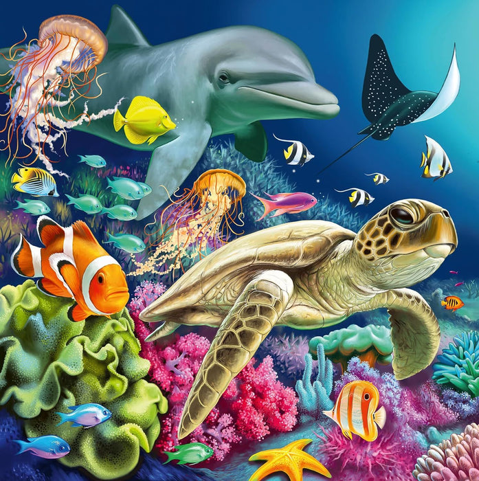 Детски пъзел Ravensburger 3 x 49 части - Под водата