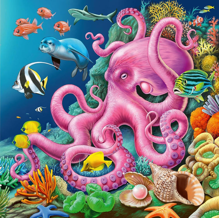 Детски пъзел Ravensburger 3 x 49 части - Под водата