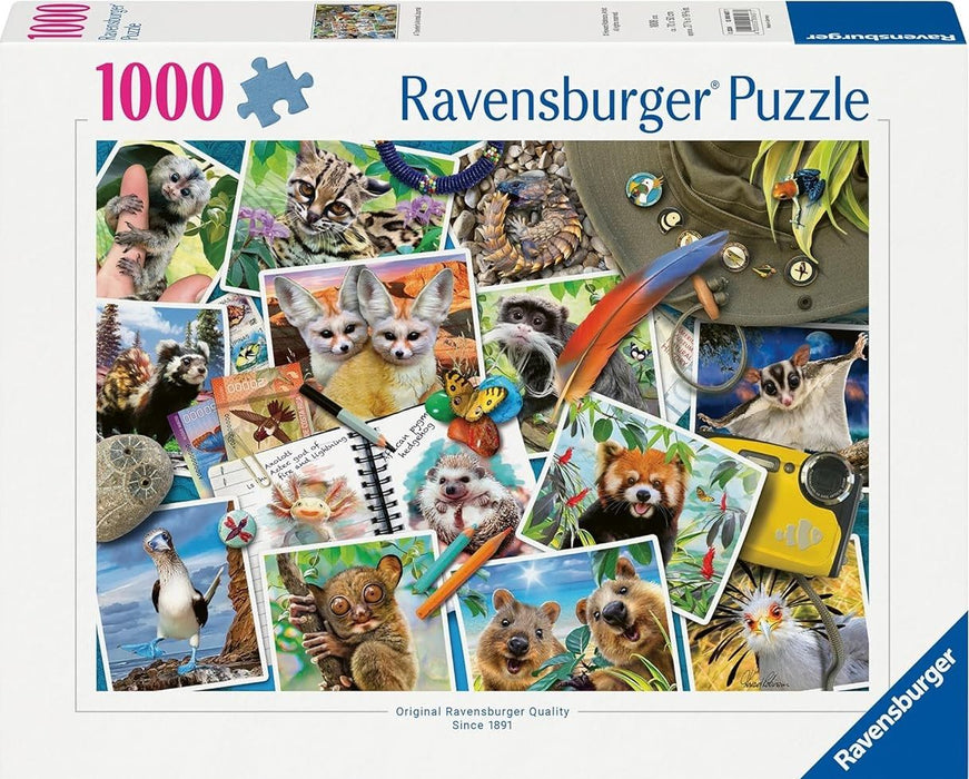Пъзел Ravensburger от 1000 части - Пътепис за животинския свят