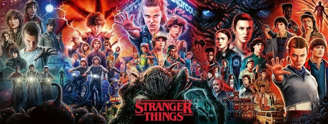 Панорамен пъзел Ravensburger от 1000 части - Stranger Things