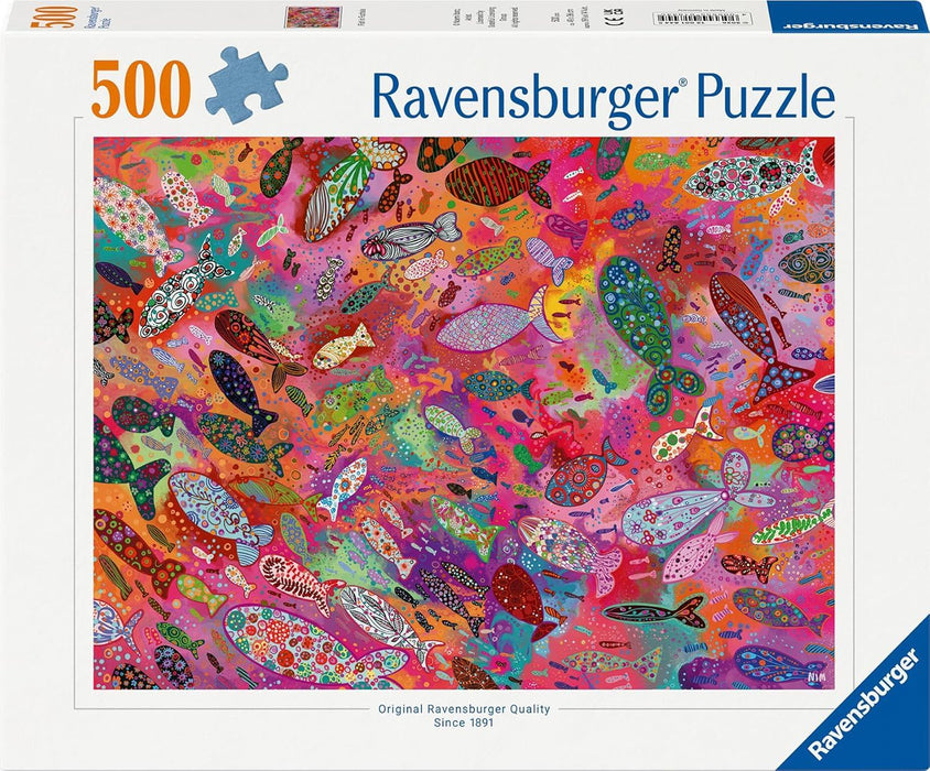 Пъзел Ravensburger от 500 части - Цветни рибки