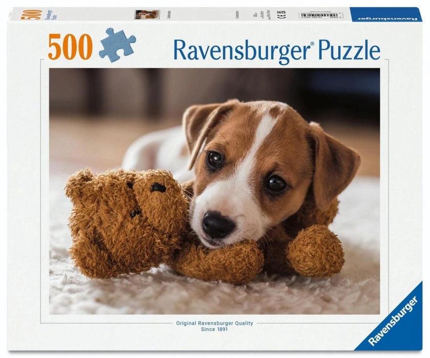 Пъзел Ravensburger от 500 части - Кученце с мече