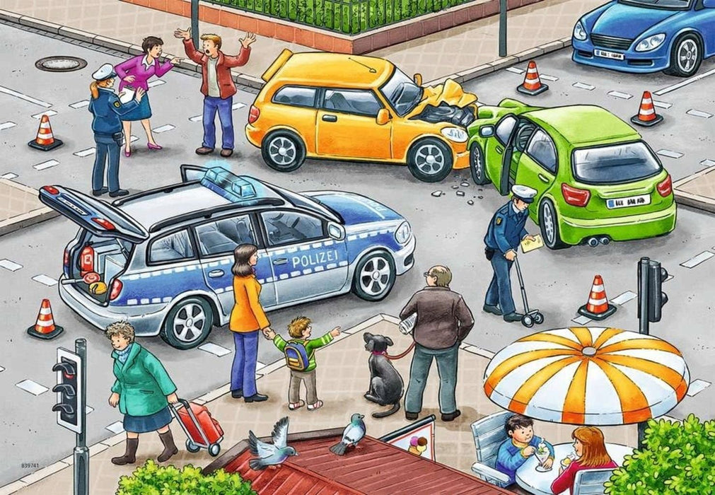Пъзел Ravensburger от 2 x 12 части - Сини светлини по пътя