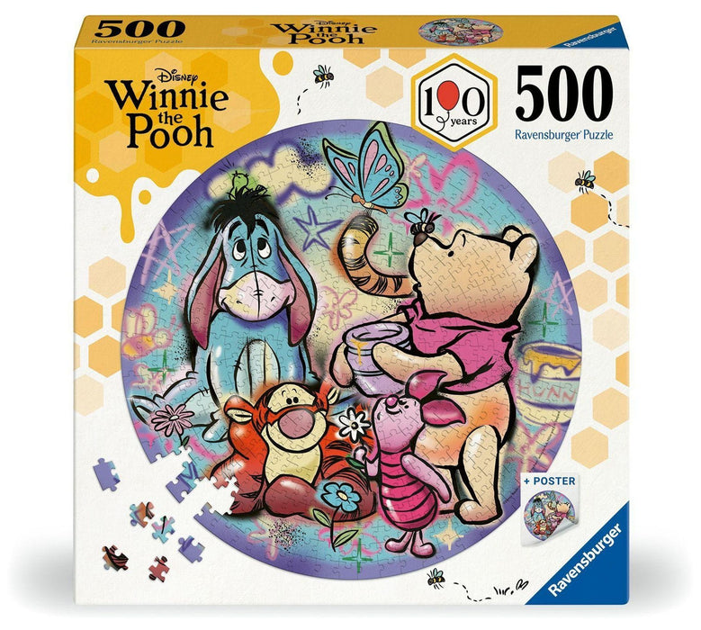Кръгъл пъзел Ravensburger от 500 части - Мечо Пух и приятели