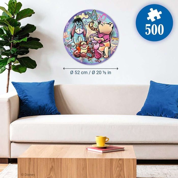 Кръгъл пъзел Ravensburger от 500 части - Мечо Пух и приятели