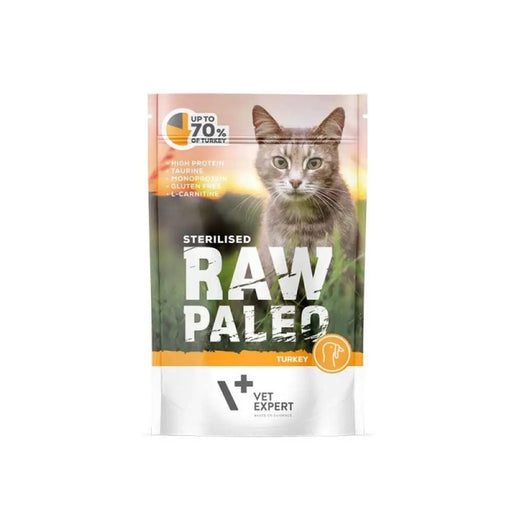 RAW PALEO Adult Cat Sterilised Turkey - мокра котешка храна