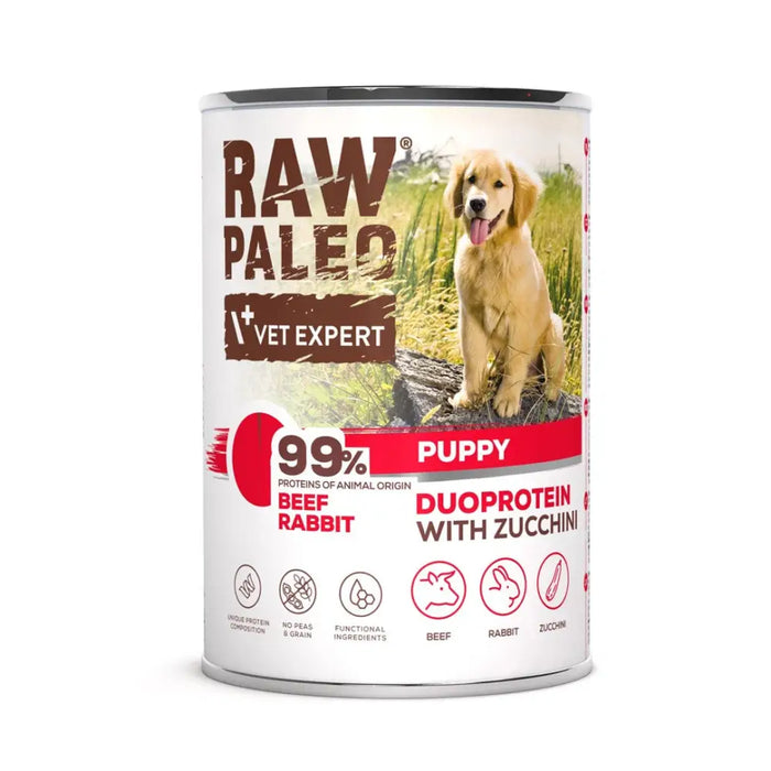 RAW PALEO Duoprotein Beef & Rabbit Puppy - wet dog food