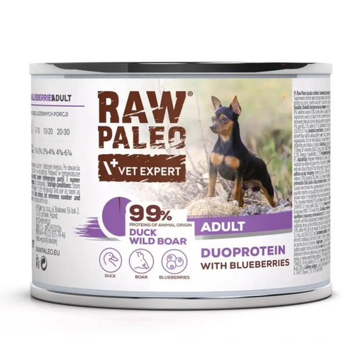 RAW PALEO Duoprotein Duck & Boar Adult - wet dog food - 200g