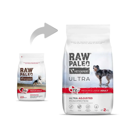 RAW PALEO Ultra Medium&Large Adult Beef - суха храна