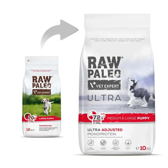 RAW PALEO Ultra Medium&Large Puppy Beef - суха храна