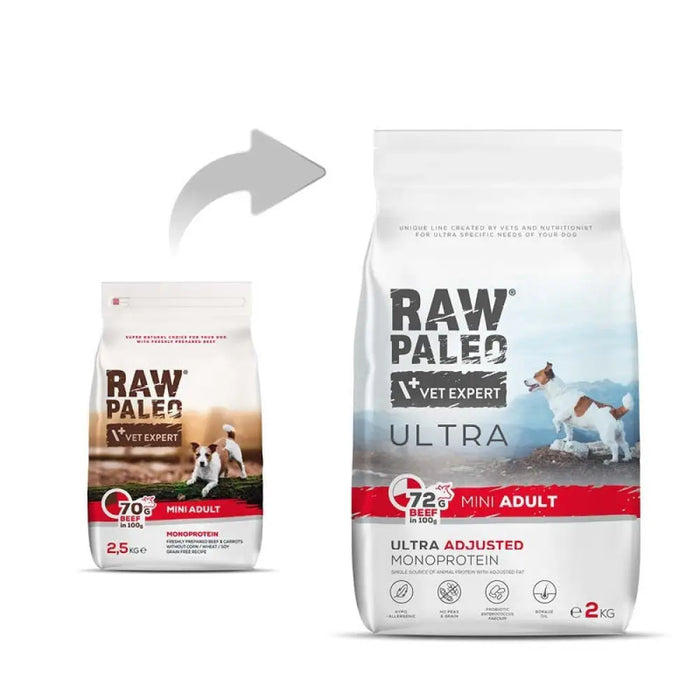 RAW PALEO Ultra Mini Adult Beef - суха храна за кучета - 2