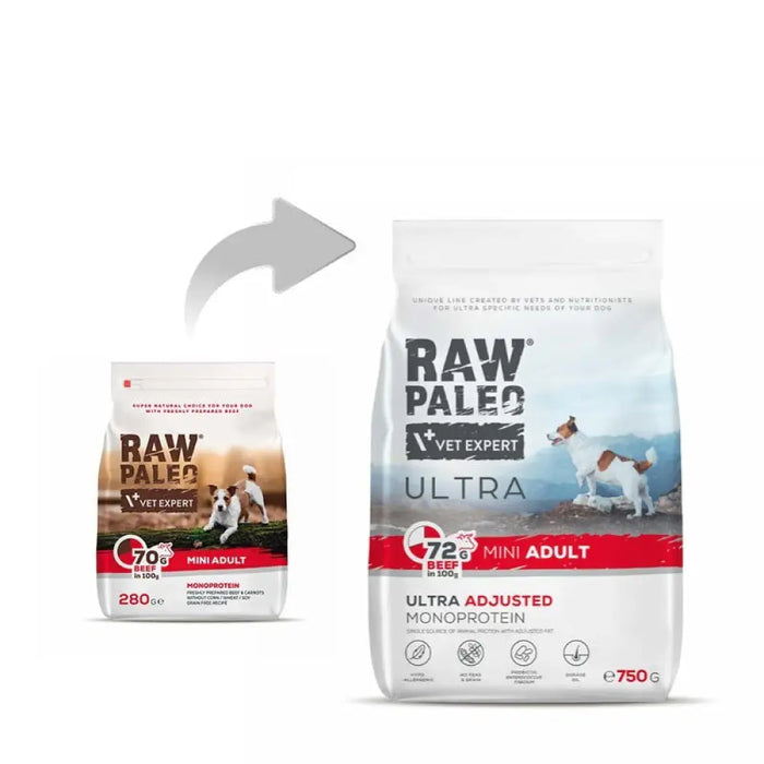 RAW PALEO Ultra Mini Adult Beef - суха храна за кучета