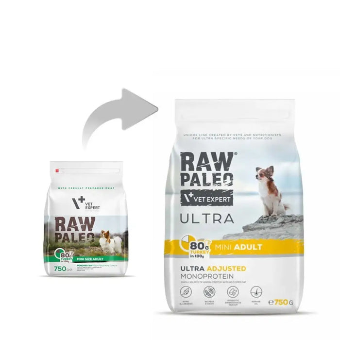 RAW PALEO Ultra Mini Adult Turkey - суха храна за кучета