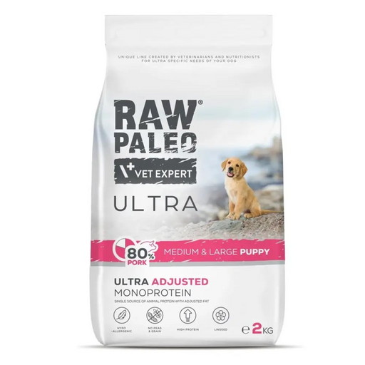 RAW PALEO Ultra Pork Medium & Large Puppy - суха храна