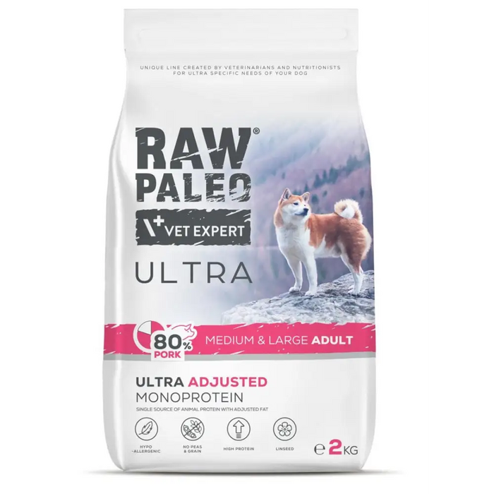RAW PALEO Ultra Pork Medium & Large Adult - суха храна