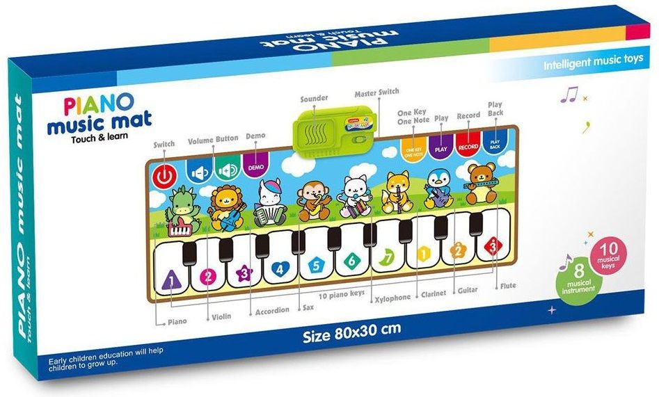Детско килимче Raya Toys - Пиано, животни