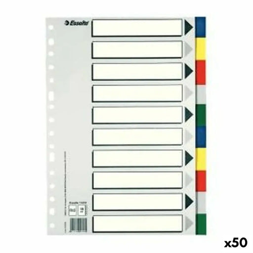 Разделители Esselte Многоцветен 10 Листи Din A4 (50 броя)