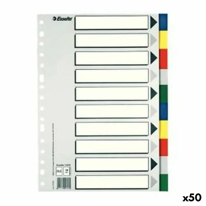 Разделители Esselte Многоцветен 10 Листи Din A4 (50 броя)