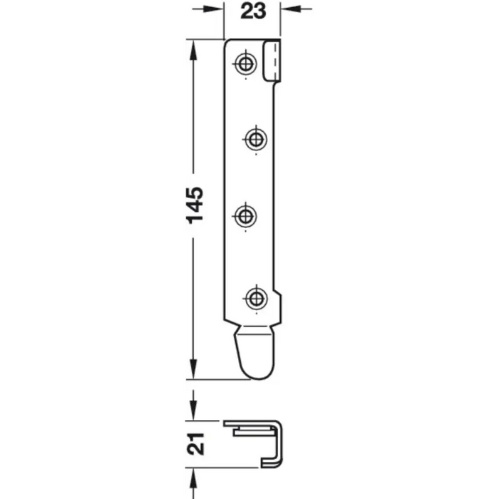 РАЗГЛОБКА ЗА ЛЕГЛО 145MM HÄFELE