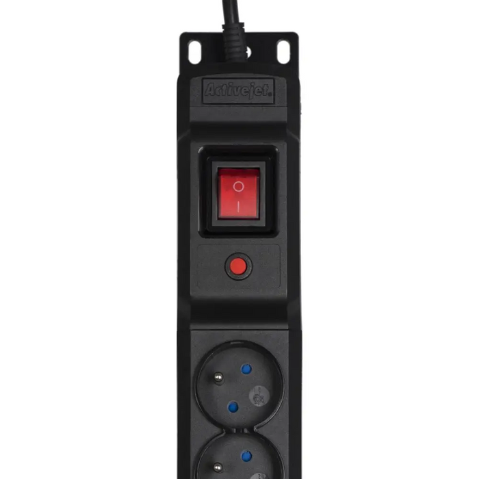 Разклонител Activejet COMBO 12 гнезда 5м черен