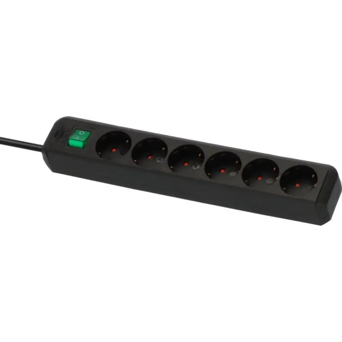 РАЗКЛОНИТЕЛ 6 ГНЕЗДА 1,5M ЧЕРЕН ECO КЛЮЧ