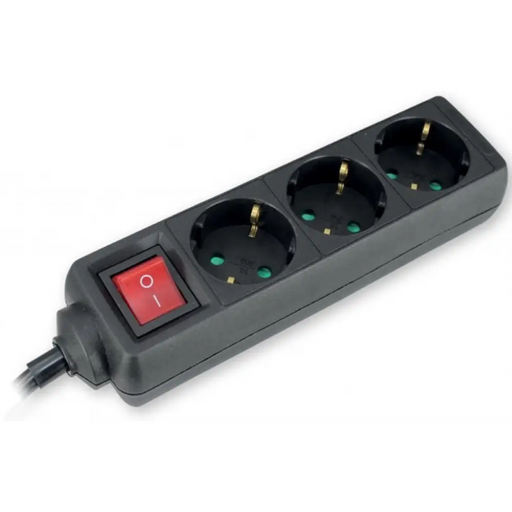 Разклонител Commel 3 гнезда 3м копче черен C232-325