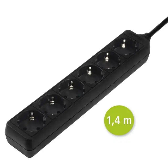 Разклонител HAMA 30393 6 гнезда 1.4м Черен
