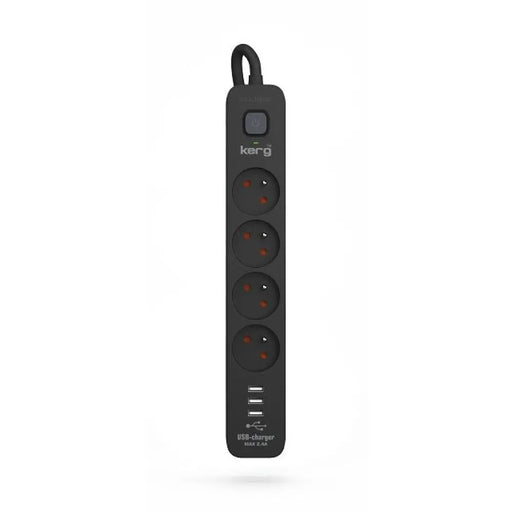 Разклонител KERG с прекъсвач-3USB 16A 3м