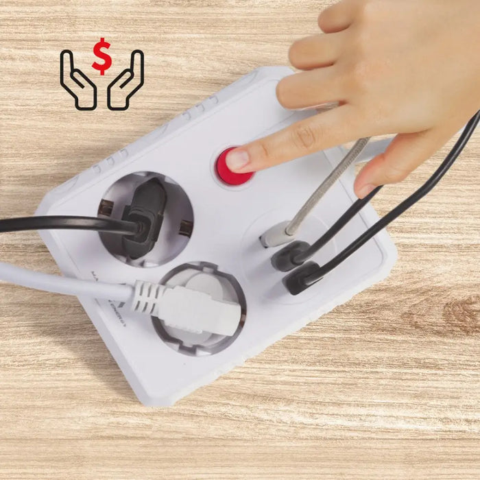 Разклонител Maclean удължител 2 гнезда + 3xUSB 110-240V AC
