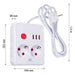 Разклонител Maclean удължител 2 гнезда + 3xUSB 110-240V AC