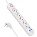 Разклонител Maclean удължител с 5 гнезда + 3xUSB 110-240V