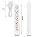 Разклонител Maclean удължител с 5 гнезда + 3xUSB 110-240V