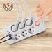 Разклонител Maclean удължител с 6 гнезда + 4xUSB 110-240V