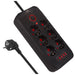 Разклонител Maclean удължител с 6 гнезда + 4xUSB 110-240V