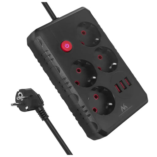 Разклонител Maclean удължител с 4 гнезда + 3xUSB 110-240V