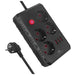 Разклонител Maclean удължител с 4 гнезда + 3xUSB 110-240V