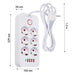 Разклонител Maclean удължител с 6 гнезда + 4xUSB 110-240V