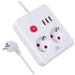 Разклонител Maclean удължител 2 гнезда + 3xUSB 110-240V AC
