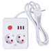 Разклонител Maclean удължител 2 гнезда + 3xUSB 110-240V AC