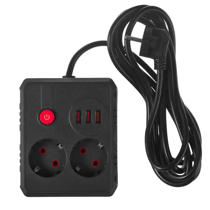 Разклонител Maclean удължител 2 гнезда + 3xUSB 110-240V AC