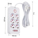 Разклонител Maclean удължител с 6 гнезда + 4xUSB 110-240V