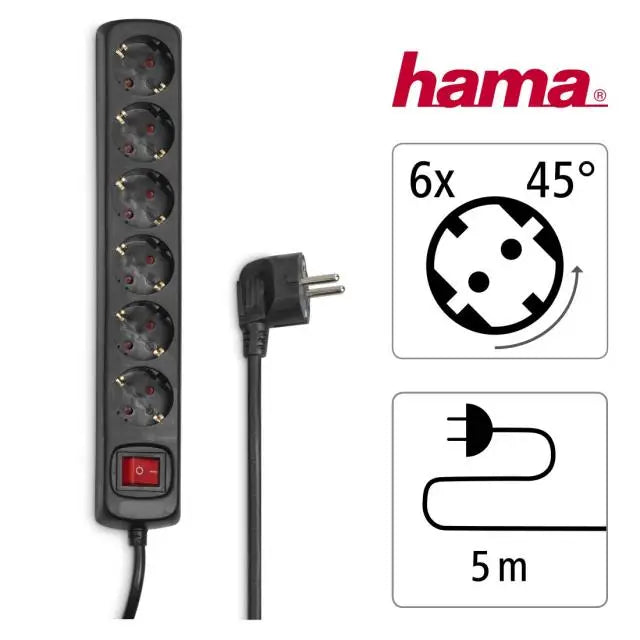 Разклонител със 6 гнезда HAMA 137266