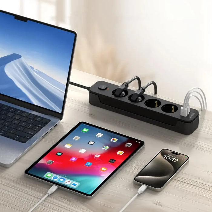 Разклонител Tech-Protect PCL4X3 4 гнезда 240V + 2xUSB-A
