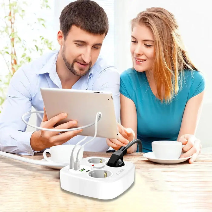 Разклонител Tech Protect PCS3X4 3 гнезда 2xUSB A 2xUSB C