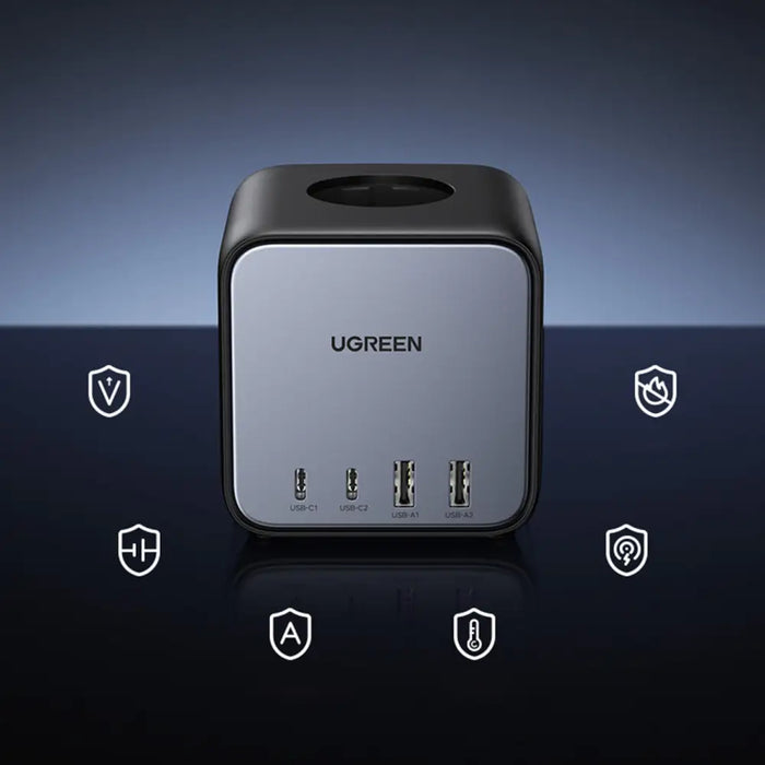 Разклонител Ugreen 65W USB / C + 3x AC черен (CD268)