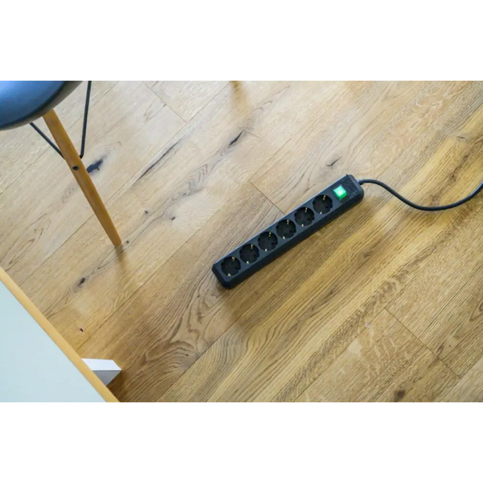 РАЗКЛОНИТЕЛ 6 ГНЕЗДА 1,5M ЧЕРЕН ECO КЛЮЧ