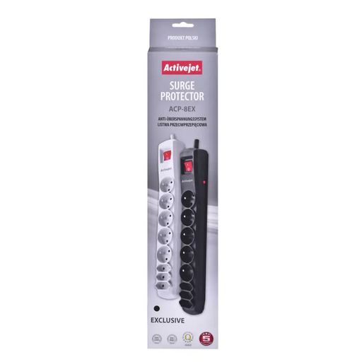Разклонител Activejet APN-8G/5M-BK с кабел
